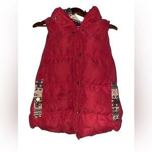 Women Patchwork Southwest Aztec Full Zip Puffer Vest Quilt Hooded Vest Tribal‎ M
